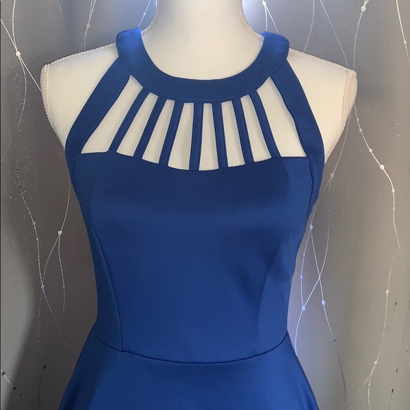 Trixxi Juniors Royal Blue Formal Mini Dress - Picture 2 of 4